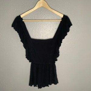 Black tank open back shirt